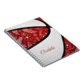 ボホの羽は赤い白いバスケットボールを痛める ノートブック (右側)