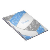 ボホの羽は青い灰色のバレーボール ノートブック (右側)