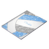 ボホの羽は青い灰色のバレーボール ノートブック (左側)