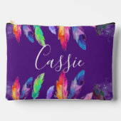 ボホの羽パーソナライズされた アクセサリーポーチ (正面)