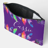 ボホの羽パーソナライズされた アクセサリーポーチ (見開き)