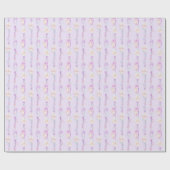 ボホの羽ビーズ紫の水彩アートラップ ラッピングペーパー (フラット)