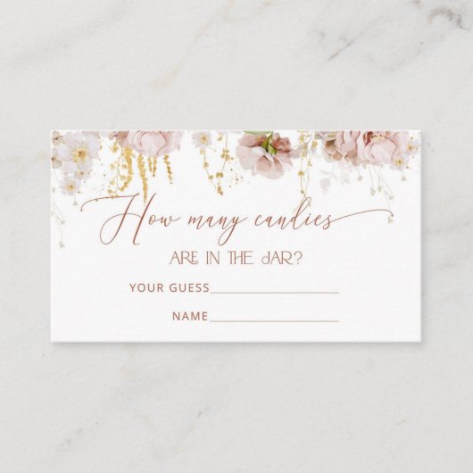 ボホの花はキャンディーのエンクロージャカードの数を推測 エンクロージャーカード (正面)