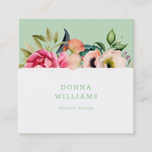 ボホの花縁どの花束 スクエア名刺 (正面)