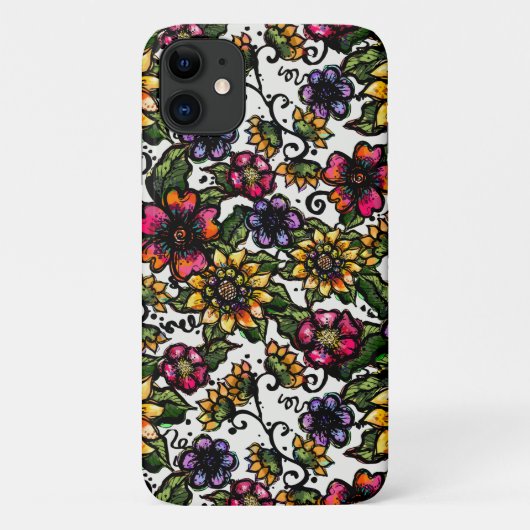 ボホの花 |ピンクと黄色のフローラ Case-Mate iPhoneケース (裏面)