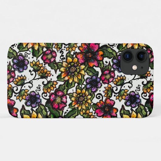 ボホの花 |ピンクと黄色のフローラ Case-Mate iPhoneケース (裏面(横))