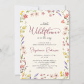 ボホの赤ちゃんシャワーの途中にある小さな野花 招待状 (正面)