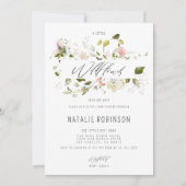 ボホの赤ちゃんシャワーの途中にある小さな野花 招待状 (正面)