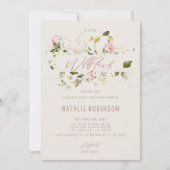 ボホの赤ちゃんシャワーの途中にある小さな野花 招待状 (正面)