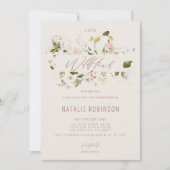 ボホの赤ちゃんシャワーの途中にある小さな野花 招待状 (正面)