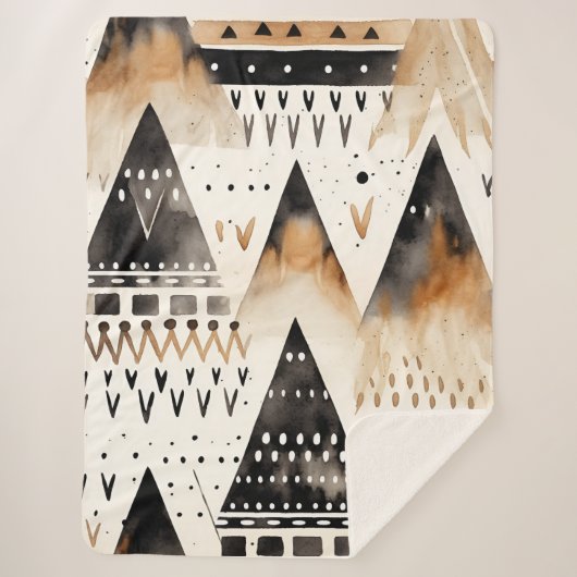 ボホの部族模様 シェルパブランケット (正面)