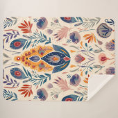 ボホの部族模様 シェルパブランケット (正面(横))