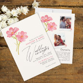 ボホはっきりしたシックワイルドフラワー素朴フローラ結婚ズ 招待状