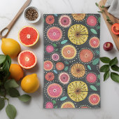 ボホはっきりしたスカンジフォーク花柄 キッチンタオル