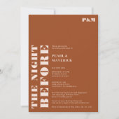 ボホはっきりしたテラコッタのリハ結婚ーサルディナー 招待状 (正面)