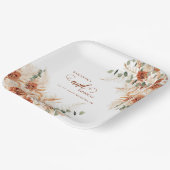 ボホはっきりしたパンパスフローラ結婚ズ ペーパープレート (傾斜あり)