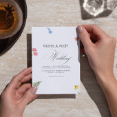 ボホはっきりしたピンクシック野草ユニーク結婚の 招待状