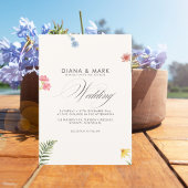 ボホはっきりしたピンクシック野草ユニーク結婚の 招待状