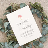 ボホはっきりしたピンクトレンディーワイルドフラワーユニーク結婚ズ 招待状