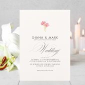 ボホはっきりしたピンクトレンディーワイルドフラワーユニーク結婚ズ 招待状