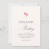 ボホはっきりしたピンクトレンディーワイルドフラワーユニーク結婚ズ 招待状 (正面)