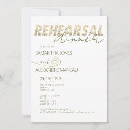 ボホはっきりしたモダンフローラ緑のリハーサル夕食会 招待状