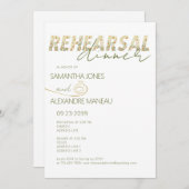 ボホはっきりしたモダンフローラ緑のリハーサル夕食会 招待状 (正面/裏面)