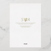 ボホはっきりしたモダン素朴フローラグリネリー結婚ズ 箔招待状 (裏面)