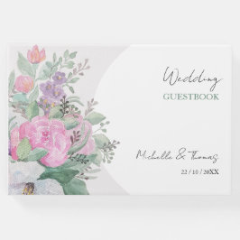 ボホはっきりしたワイルドフラワーウォータカラーアート ゲストブック