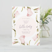 ボホはっきりしたワイルドフラワーガーデンハローベイビーシャワー 招待状 (スタンド正面)