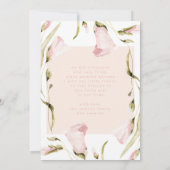 ボホはっきりしたワイルドフラワーピンク女の子ハローベビー誕生 案内状 (裏面)