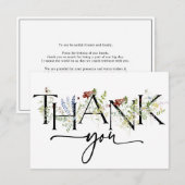 ボホはっきりしたワイルドフラワー水彩サンキューカード サンキューカード (正面/裏面)