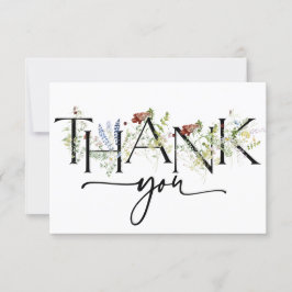 ボホはっきりしたワイルドフラワー水彩サンキューカード サンキューカード