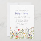 ボホはっきりしたー・ワイルドフラワー結婚が 招待状 (正面)