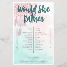 ボホは彼女はむしろ赤ちゃんシャワーのゲームをする チラシ