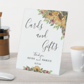 ボホひまわり素朴ウエディングカードとギフトサイン 台座サイン (インサイチュ)