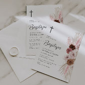 ボホほこりっぽいバラフローラ洗礼 招待状