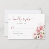 ボホほこりっぽいバラ水の色のフローラ 出欠カード (正面)