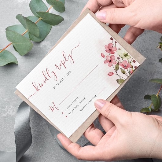 ボホほこりっぽいバラ水の色のフローラ 出欠カード