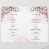 ボホほこりっぽいピンクのバラのユーカリ金ゴールド折り畳み (裏面)