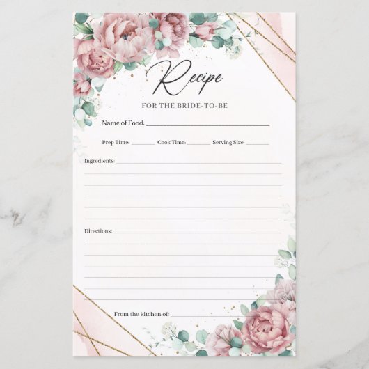 ボホほこりっぽいピンク牡丹ユーカリ金ゴールドレシピ (正面)