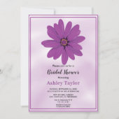 ボホほこりっぽい紫の緑のフローラブライダルシャワー 招待状 (正面)