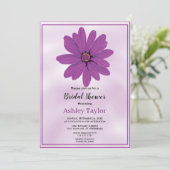 ボホほこりっぽい紫の緑のフローラブライダルシャワー 招待状 (スタンド正面)