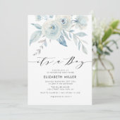 ボホほこりっぽい青い赤ちゃんシャワーの招待状 招待状 (スタンド正面)