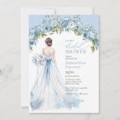 ボホほこりまみれの青い結婚牡丹の緑 招待状 (正面)