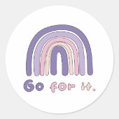 ボホやる気を起こさせるレインボーピンク&パープル ラウンドシール (正面)