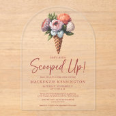 ボホアイスエレガントクリームブライダルシャワー アクリル招待状 (正面)