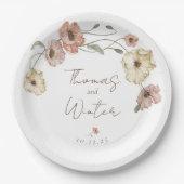 ボホアイスランドウォーターカラーアイスランドポピーの花 ペーパープレート (正面)