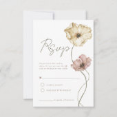 ボホアイスランドウォーターカラーアイスランドポピーの花 出欠カード (正面)