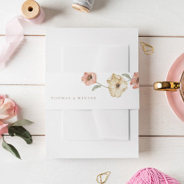 ボホアイスランドウォーターカラーアイスランドポピーの花 招待状ベリーバンド